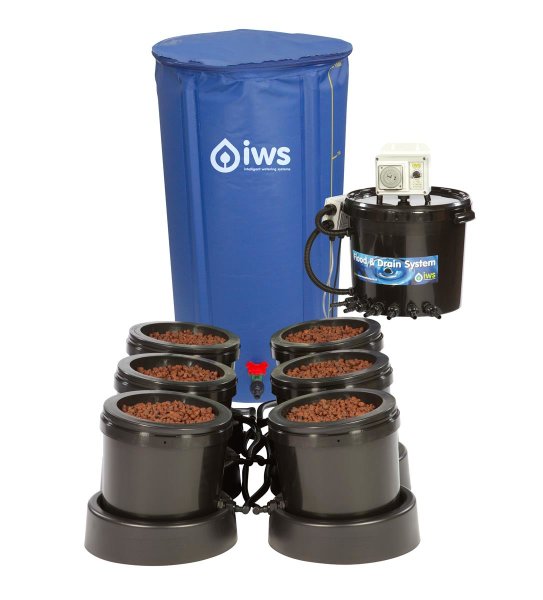 IWS Flood and Drain Remote System 6 POT inkl. Flextank 100l