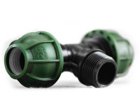 PE T-Stück 25mm-3/4" AG-25mm Schraub